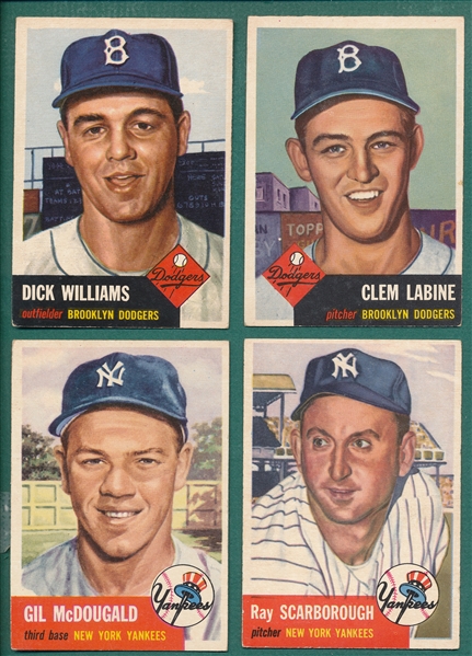 1953 Topps Lot of (49) W/ Dick Williams