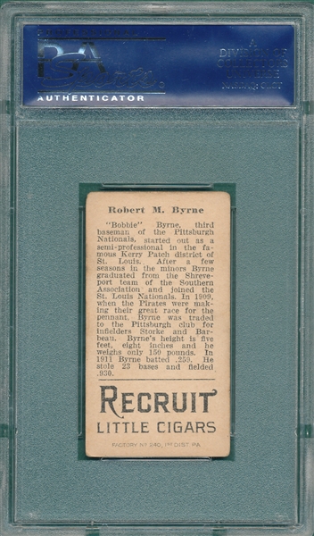 1912 T207 Byrne Recruit Little Cigars PSA 3.5