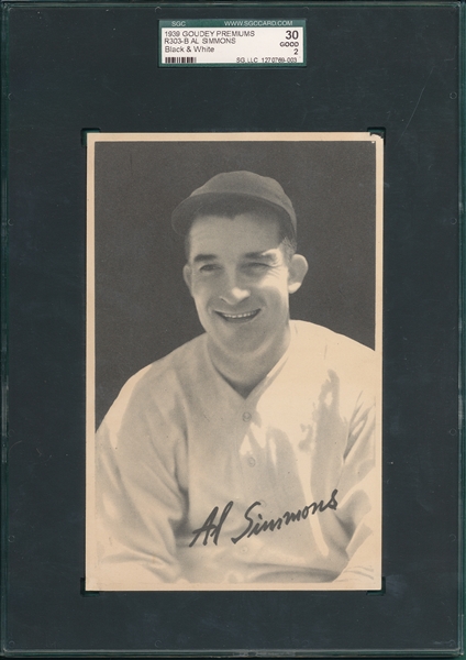 1939 R303-B Al Simmons, B & W, SGC 30