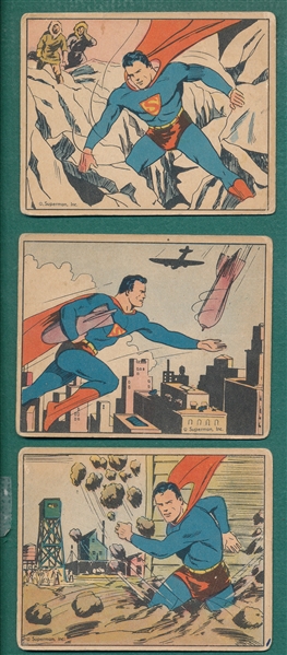 1940 Superman Gum #30, #32 & #39, Lot of (3)