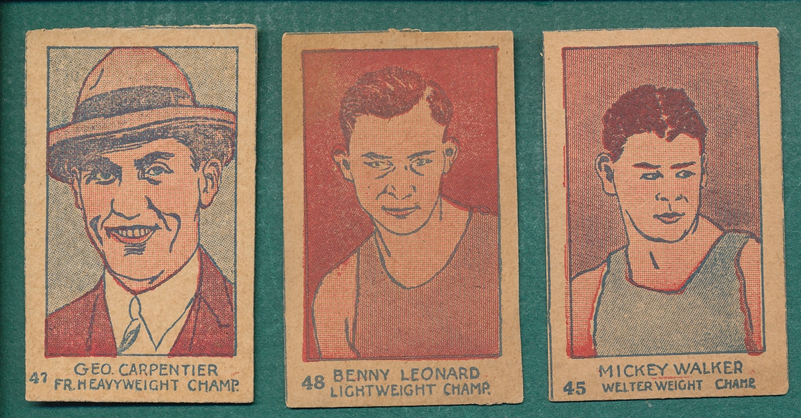 1926 W512 Lot of (3) Strip Cards W/ Carpentier
