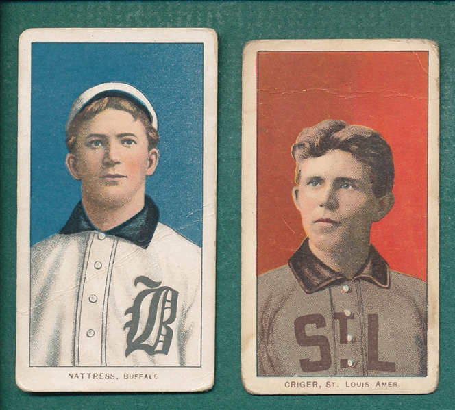 1909-1911 T206 Nattress and Criger, Lot of (2) 