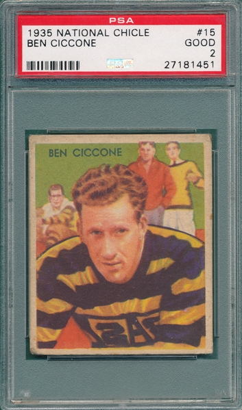 1935 National Chicle Football #15 Ben Ciccone PSA 2