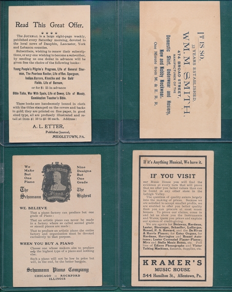 19th Century Football Trade Cards Lot of (6)