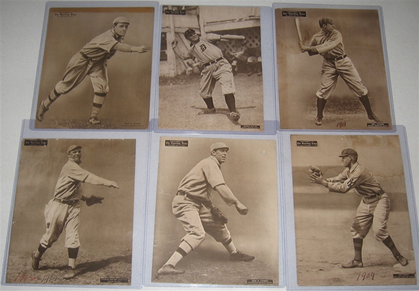 1909-1914 M101-2 Sporting News, Lot of (6) W/ Chase