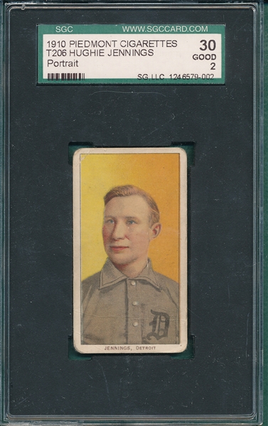 1909-1911 T206 Jennings, Portrait, SGC 30