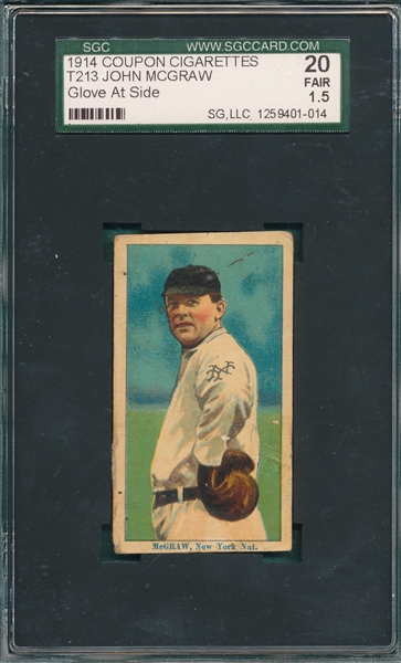 1914 T213-2 John Mcgraw, Glove at Hip, SGC 20