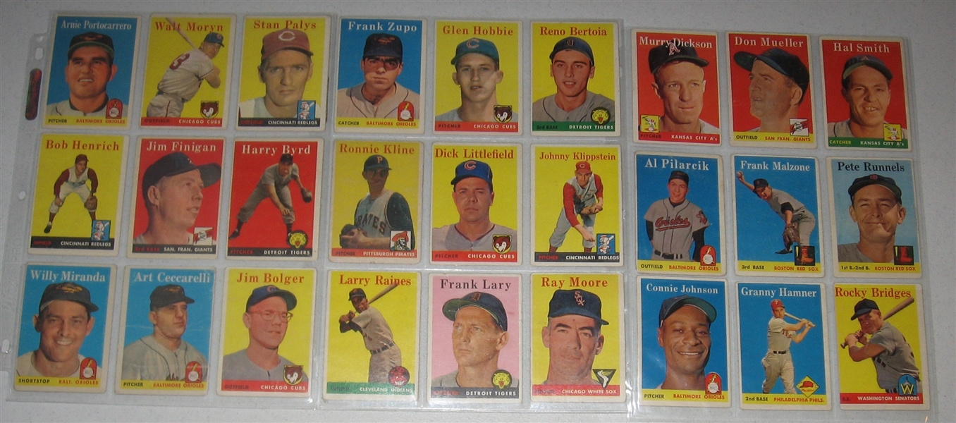 1958 Topps Lot of (95) W/ Mantle AS