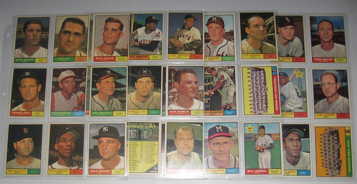 1961 Topps Lot of (121) W/ Santo, Rookie