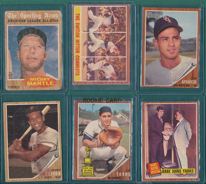1962 Topps Lot of (48) W/ Mantle AS