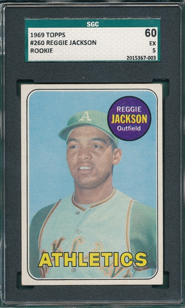 1969 Topps #260 Reggie Jackson SGC 60 *Rookie*