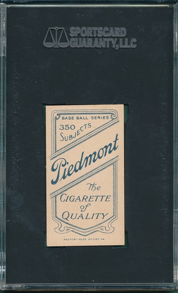 1909-1911 T206 Herzog, NY, Piedmont Cigarettes SGC 84