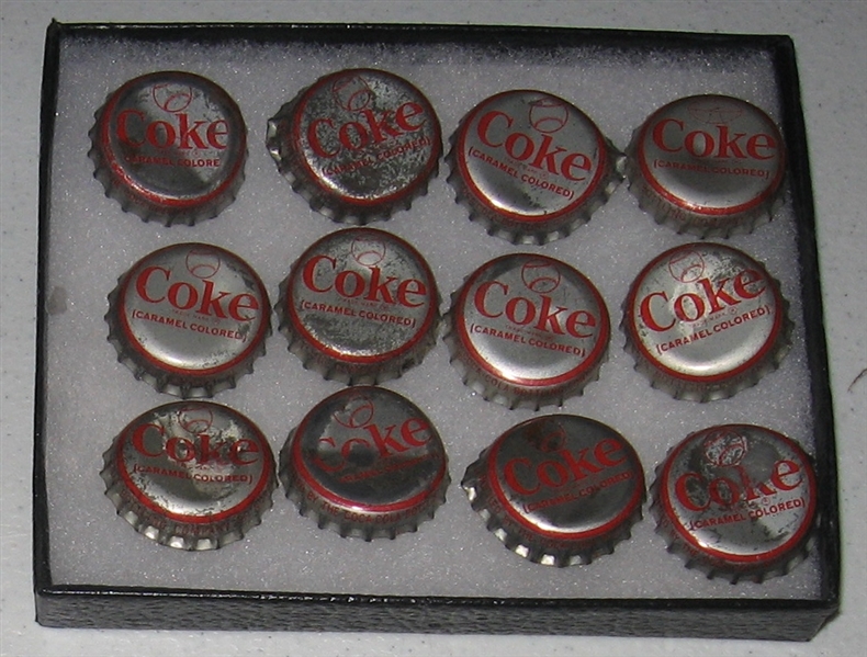 1967 Coca-Cola Bottle Caps Lot of (12) W/ Aaron & Mays