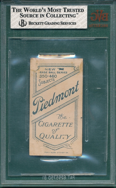 1909-1911 T206 Pfeffer, Chicaco Variation, Piedmont Cigarettes BVG 1.5