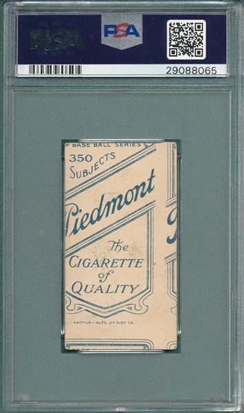 1909-1911 T206 Shaw, Hunky, Piedmont Cigarettes PSA 2 (MC) *Miscut Back*