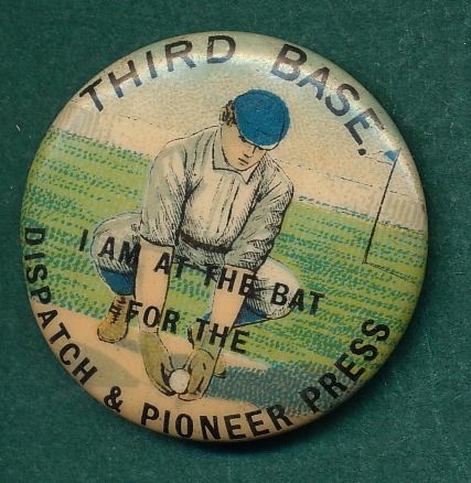 1890s Baseball Position Pinbacks, Third Base