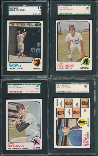 1973 Topps Lot of (4) W/ #380 Bench SGC