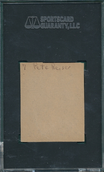 1948 Bowman #7 Pete Reiser SGC Authentic *SP* *Blank Back*