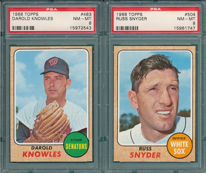 1968 Topps Lot of (6) W/ #483 Knowles PSA 8
