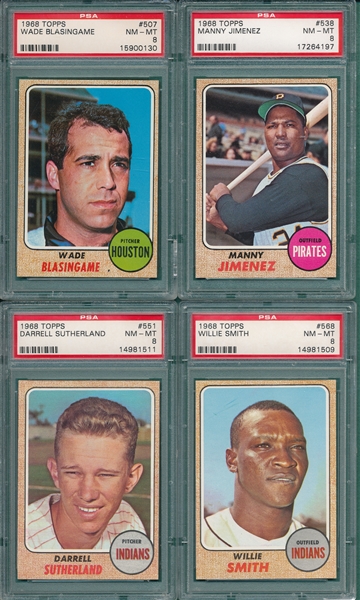 1968 Topps Lot of (6) W/ #483 Knowles PSA 8