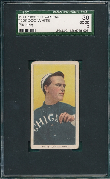 1909-1911 T206 White, Doc, Pitching, Sweet Caporal Cigarettes SGC 30