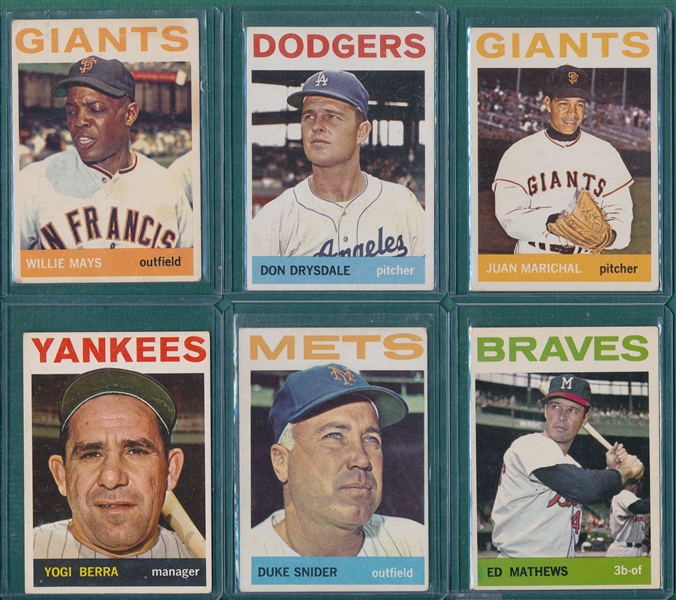 1964 Topps Lot of (6) W/ Mays