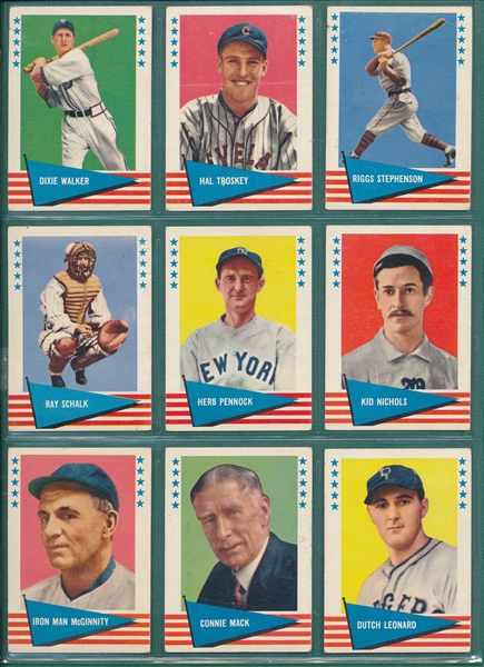 1960/61 Fleer Baseball Greats Lot of (26) W/ Ty Cobb