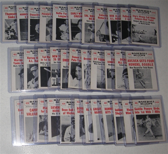 1960 Baseball Scoops Lot of (38) W/ Mantle, DiMaggio & Gehrig
