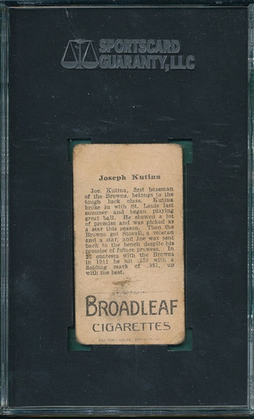 1912 T207 Kutina Broad Leaf Cigarettes SGC 30