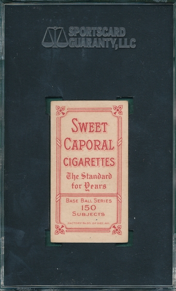 1909-1911 T206 Chance, Red Portrait, Sweet Caporal Cigarettes SGC Authentic