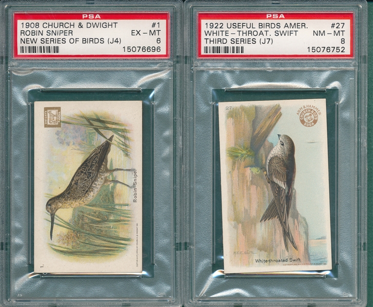 1908-57 Lot of (6) Animals & Birds, PSA 