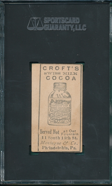 1909 E92 Arthur Devlin Croft's Cocoa SGC Authentic