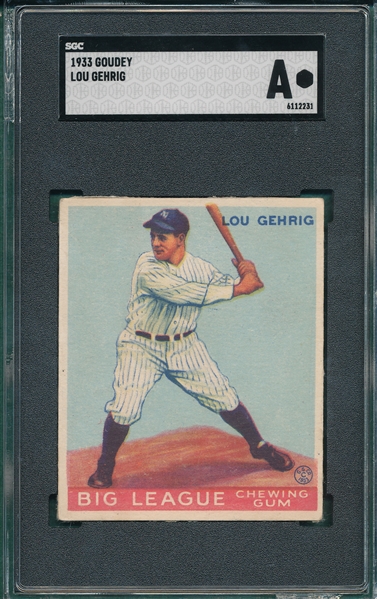 1933 Goudey Lou Gehrig SGC Authentic