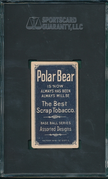 1909-1911 T206 Chase, Dark Cap, Polar Bear, SGC 45