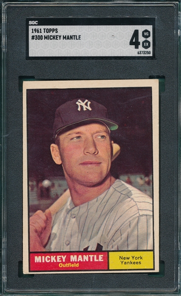 1961 Topps #300 Mickey Mantle SGC 4
