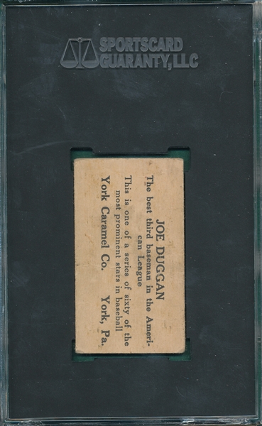 1927 E210-1 #3 Joe Duggan York Caramels SGC 1