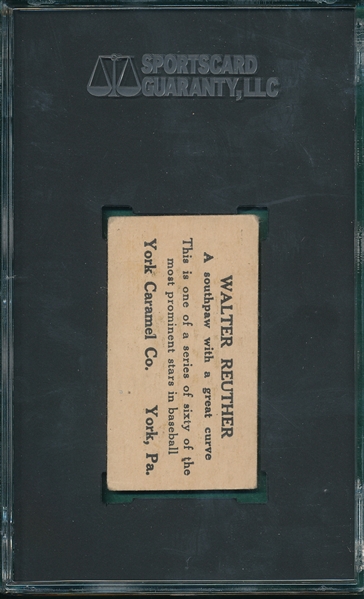 1927 E210-1 #2 Walter Reuther York Caramels SGC 2.5