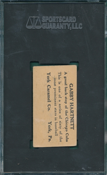 1927 E210-1 #5 Gabby Harnett York Caramels SGC 2.5