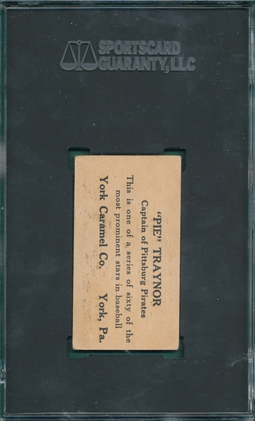 1927 E210-1 #14 Pie Traynor York Caramels SGC 3