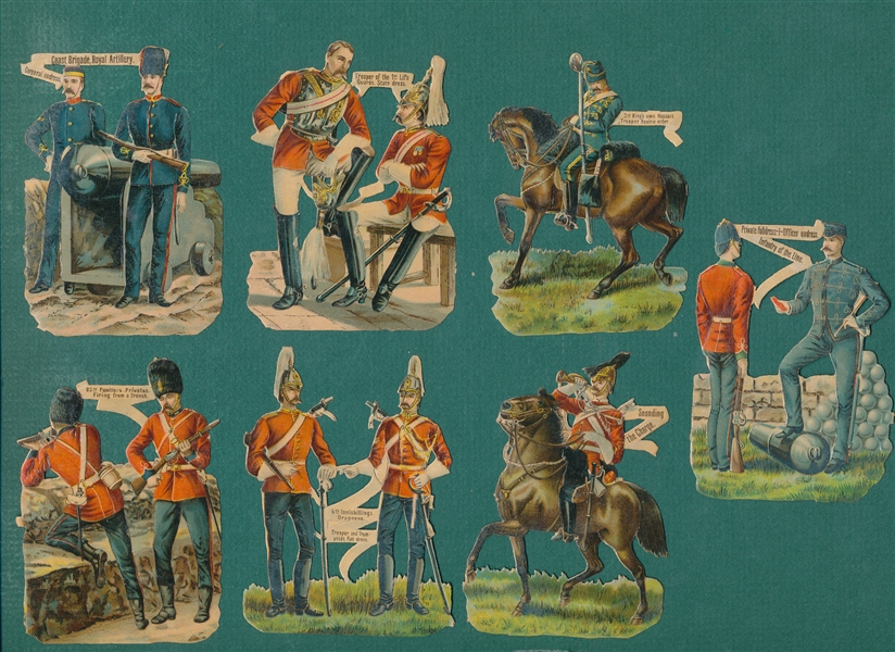 1880s Lot of (7) Military Die Cuts (Small)
