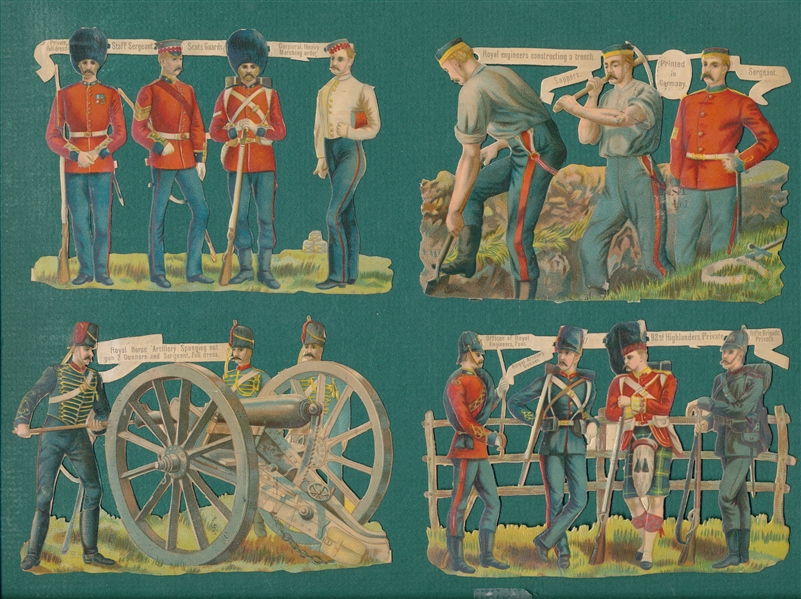 1880s Lot of (4) Military Die Cuts (Large)