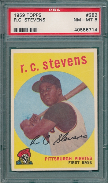 1959 Topps #282 R. C. Stevens PSA 8 