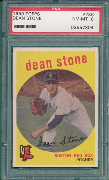 1959 Topps #286 Dean Stone PSA 8 