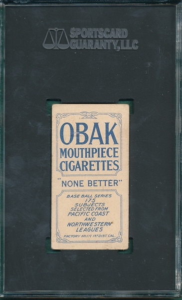 1910 T212-2 Starkell Obak Cigarettes SGC 2.5