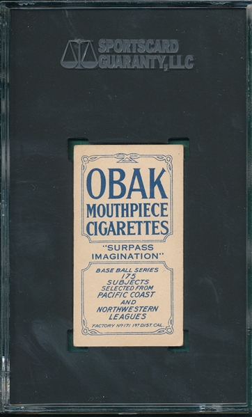 1910 T212-2 Annis, Obak Cigarettes SGC 4