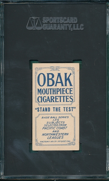 1910 T212-2 Bassey Obak Cigarettes SGC 5.5