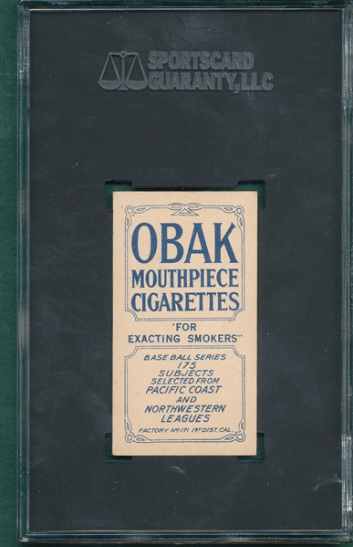 1910 T212-2 Harkins Obak Cigarettes SGC 4
