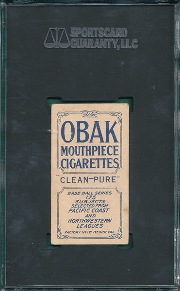 1910 T212-2 Mitze Obak Cigarettes SGC 2