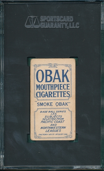 1910 T212-2 Lindsay Obak Cigarettes SGC 2.5
