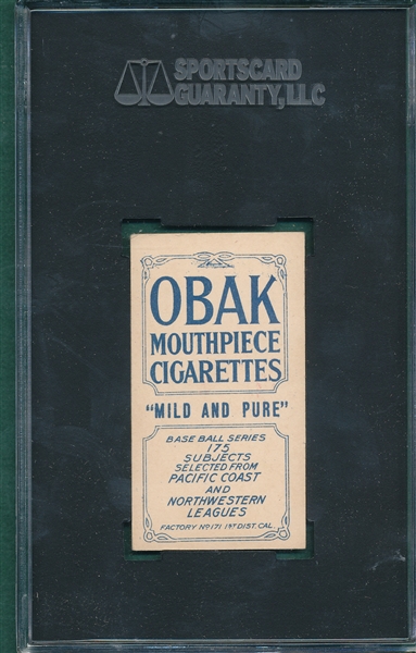 1910 T212-2 Hensling Obak Cigarettes SGC 55